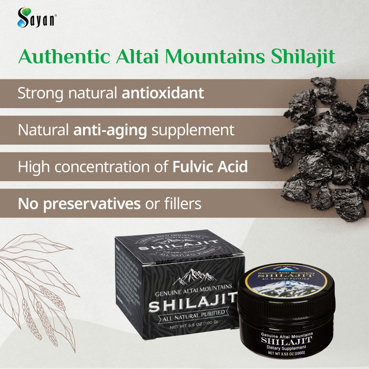 Sayan Pure Shilajit Resin 3.5oz/100g, 660 Servings