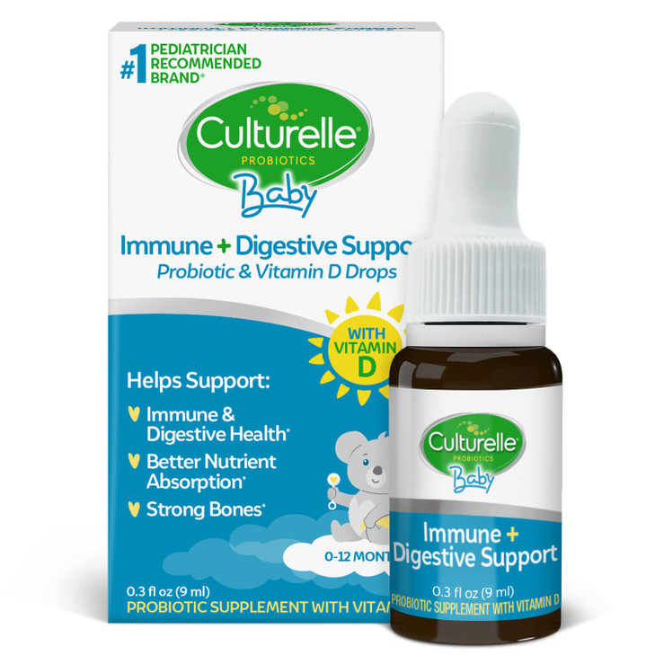Culturelle Baby Probiotic Drops + Vitamin D, Immune & Digestive Health Support