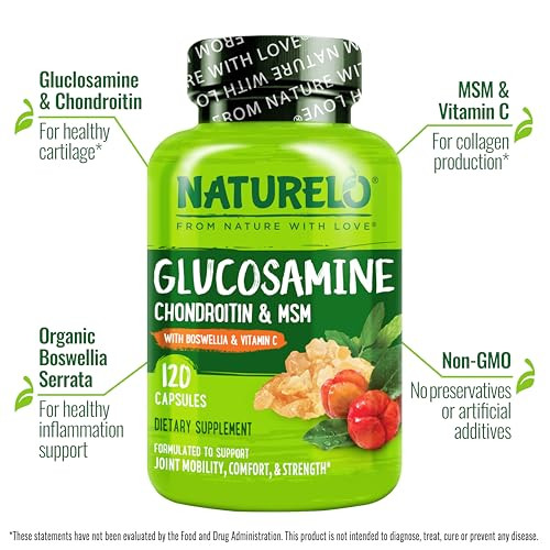 NATURELO Glucosamine Chondroitin MSM with Boswellia and Vitamin C