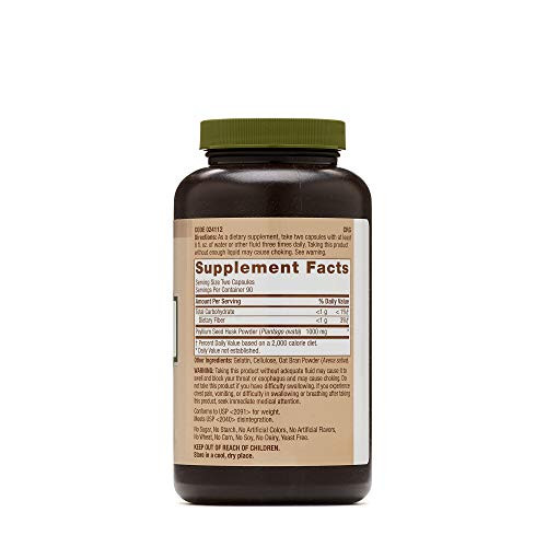 GNC Natural Brand Psyllium Seed Husk 500mg, Supports Digestive Health, 180