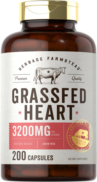 Carlyle Grass Fed Beef Heart Supplement - 3200mg - 200 Count