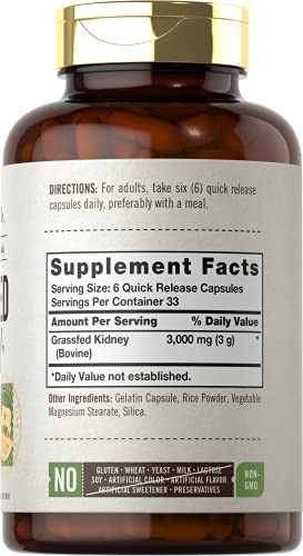 Carlyle Grass Fed Beef Kidney Supplement - 200 Capsules