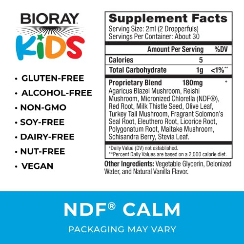 BIORAY Kids NDF Calm, Vanilla - 2 fl oz - Nourish the Liver & Remove Toxins