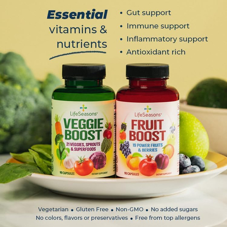 LifeSeasons Fruits & Veggies Supplements - 40 Fruit & Vegetable Superfoods