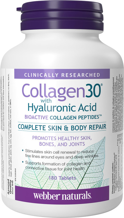 Webber Naturals Collagen30 with Hyaluronic Acid, Bioactive Collagen Peptides