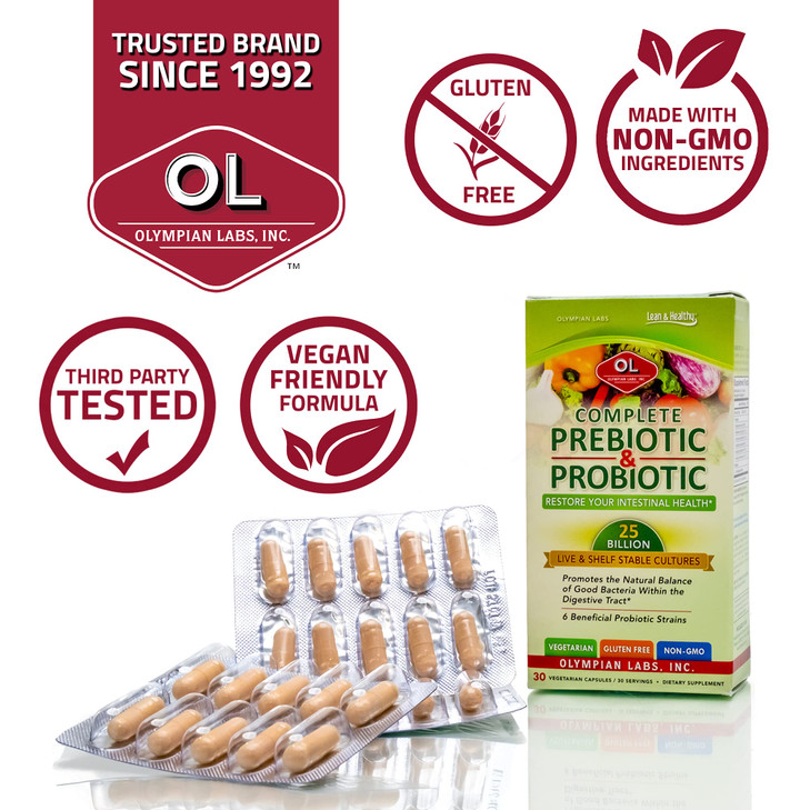 Olympian Labs Complete Prebiotic and Probiotic Supplement