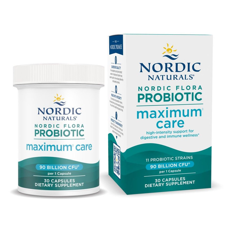 Nordic Naturals Nordic Flora Probiotic Maximum Care, 30 Capsules, 11 Probiotic