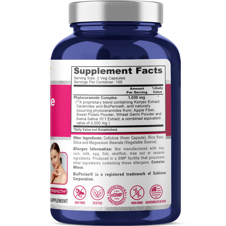 NusaPure Phytoceramide Complex 10:1 Extract, 1030 mg Equivalent to 4000 mg 200