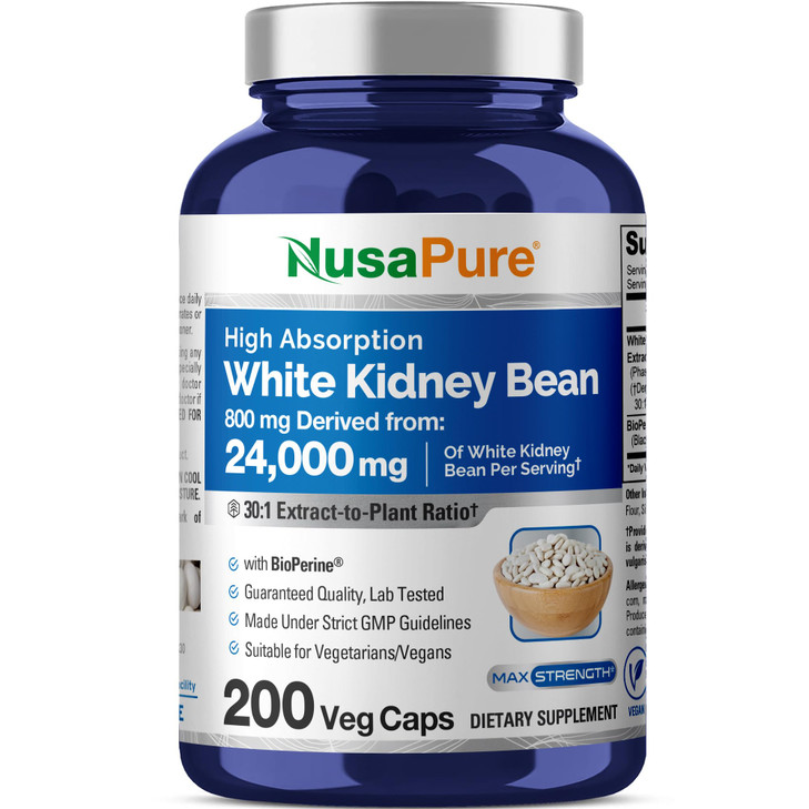 NusaPure White Kidney Beans 30:1 Extract, 800 mg Equivalent to 24,000 mg 200