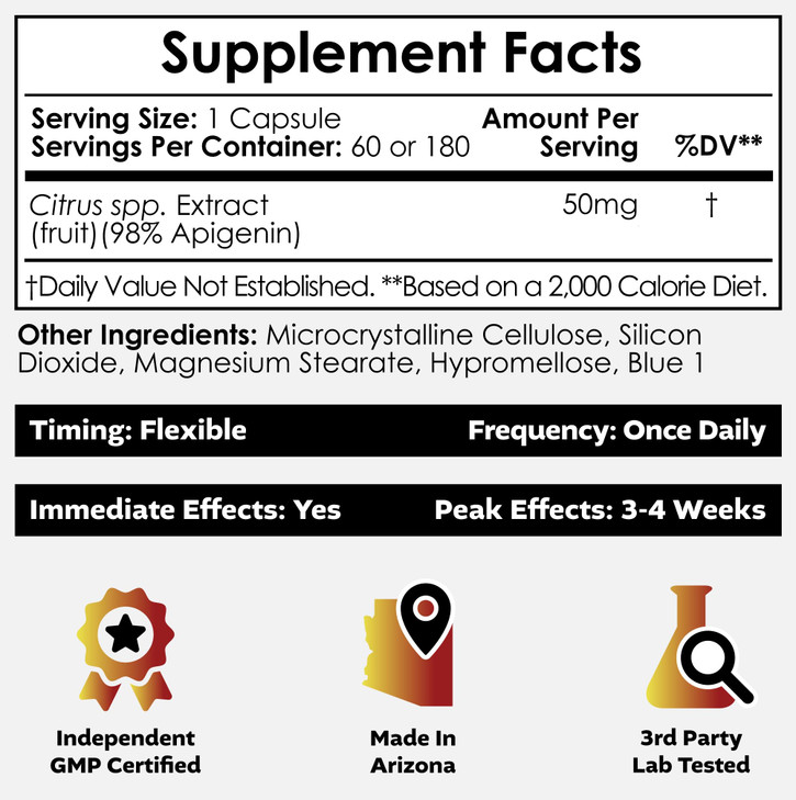 Nootropics Depot Apigenin Capsules - 50mg - 60 Count