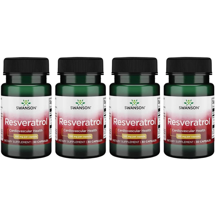 Swanson Resveratrol 100 100 Milligrams 30 Capsules (4 Pack)
