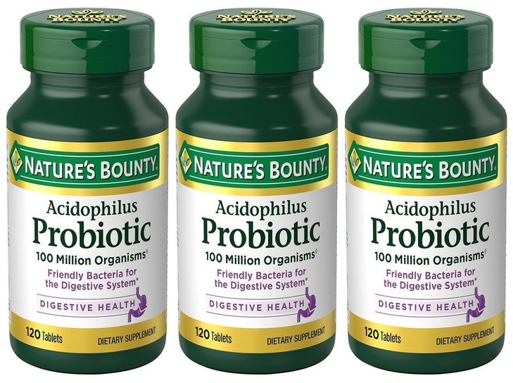 Nature's Bounty Acidophilus Probiotic , 120 Count (Pack of 3)
