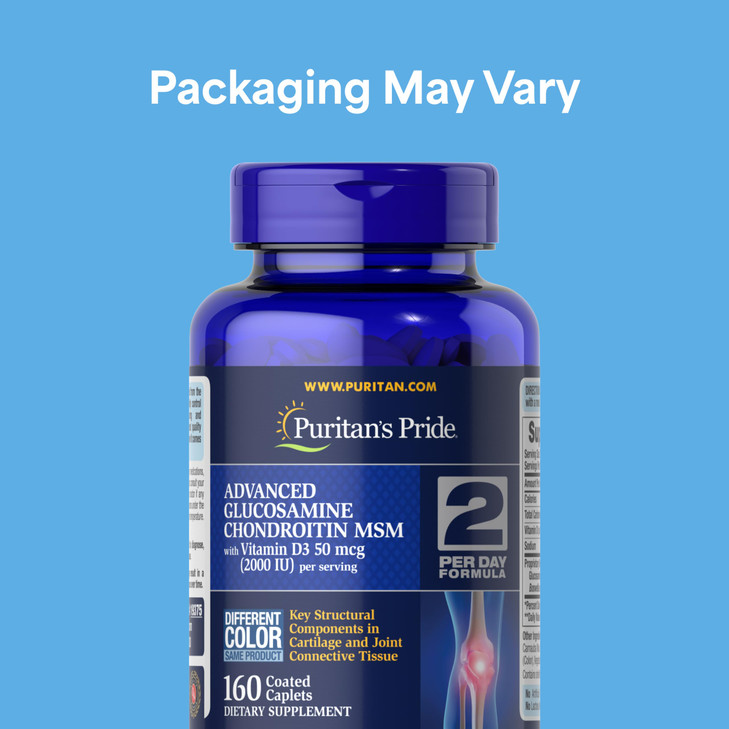 Puritan's Pride Advanced Glucosamine Chondroitin MSM with Vitamin D3 50mcg (2000
