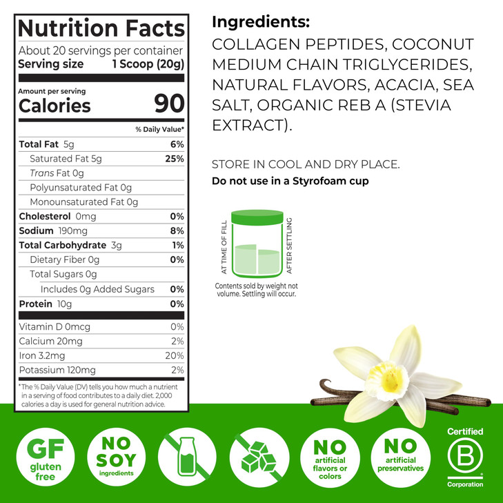 Orgain Keto Collagen Protein Powder, Vanilla