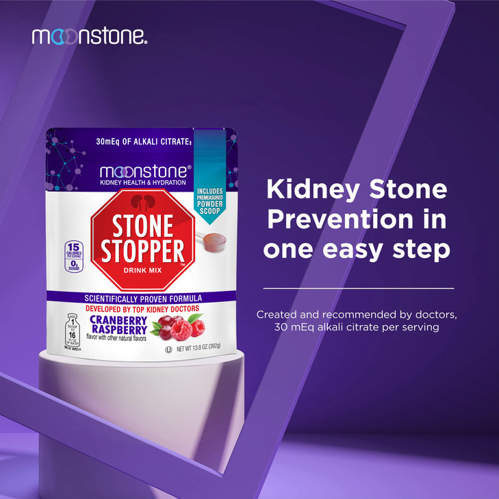 Moonstone Stone Stopper Drink Mix, Cranberry Raspberry, Kidney Stone Prevention
