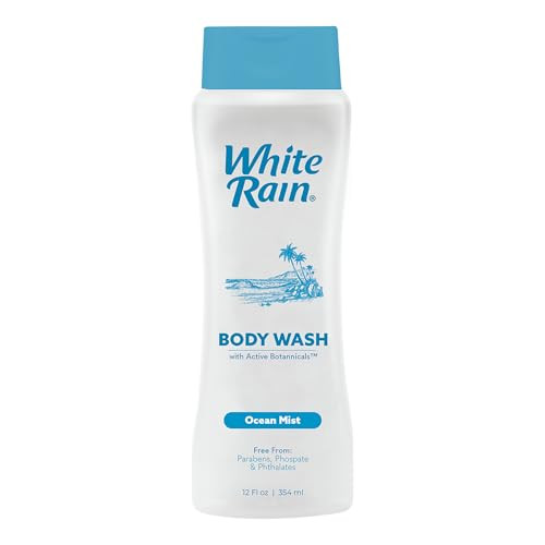 White Rain Ocean Mist Body Wash for Men & Women, 12 fl oz - Moisturizing Shower Gel Body Wash for Women & Men - Paraben-Free, Gentle Cleansing with A