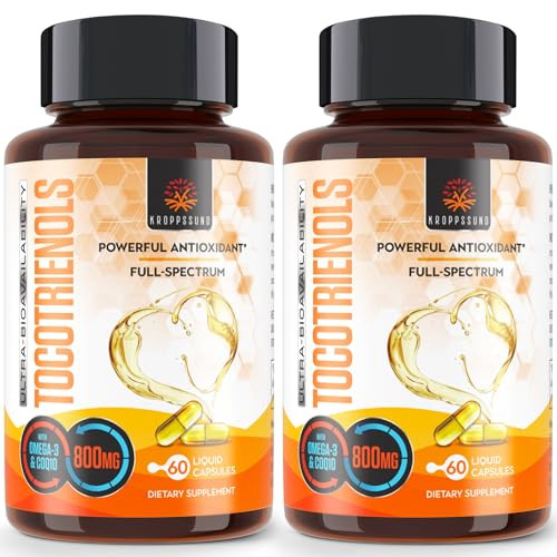 Kroppssund Tocotrienols 800mg Supplement - Rich in Vitamin E Tocotrienols
