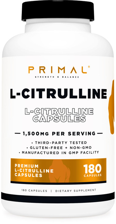 Primal L-Citrulline Capsules (180 Capsules / 1,500 mg Per Serving)
