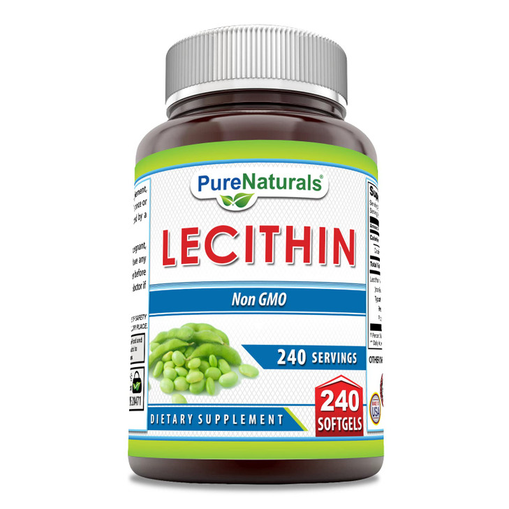 Pure Naturals Lecithin 1200 mg Softgels Supplement - Gluten Free (240 Count)