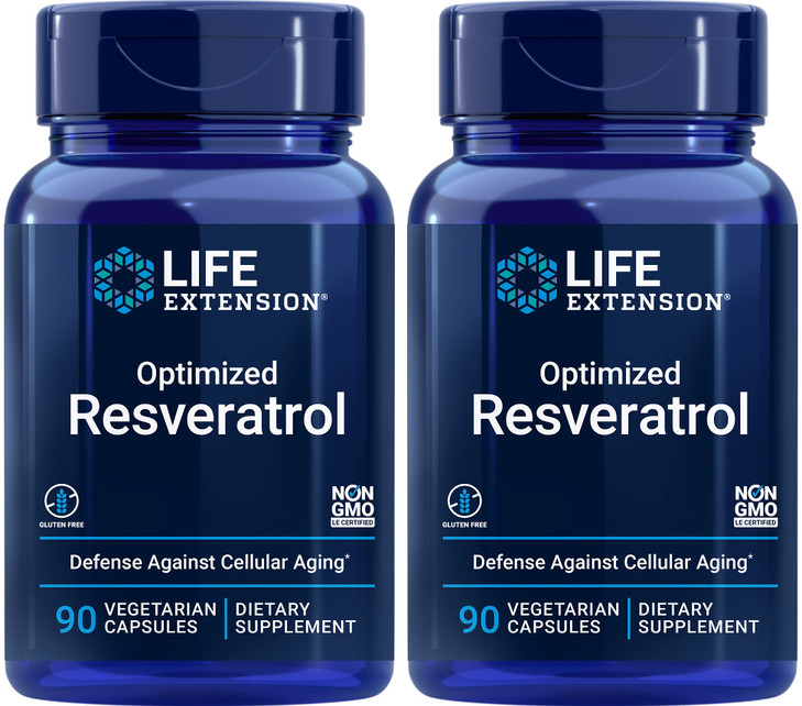 Life Extension Optimized Resveratrol, 90 Caps (Pack of 2)