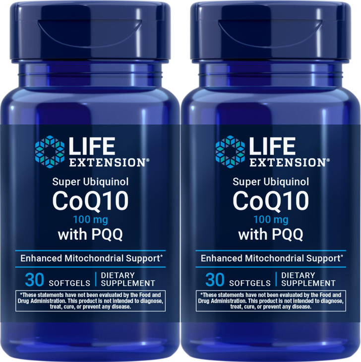 Life Extension Super Ubiquinol CoQ10 with PQQ, 30 softgels (Pack of 2)