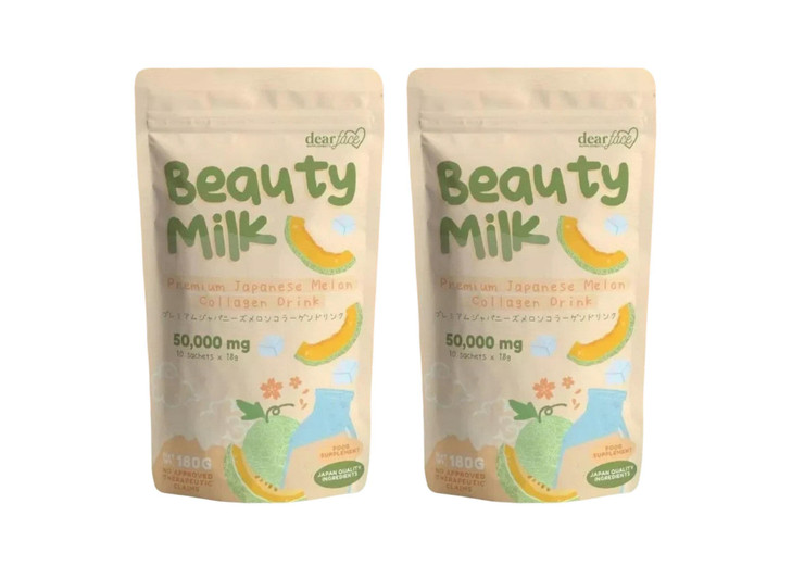 Dear Face 2 Packs Beauty Milk Japanese Collagen Melon Drink