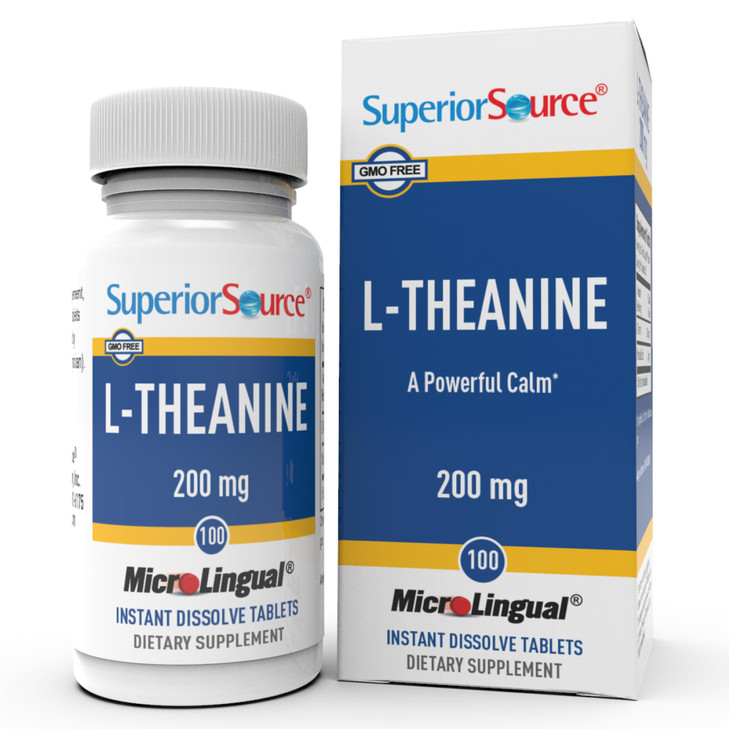 Superior Source L-Theanine 200 mg - Brain Health Support Supplement for Adults