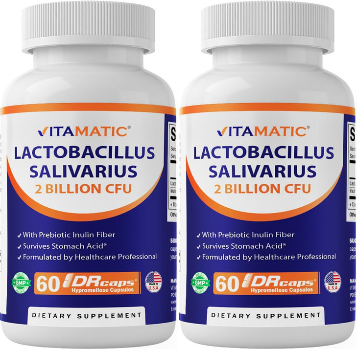 Vitamatic Lactobacillus Salivarius 2 Billion per DR Capsule - 60 Count