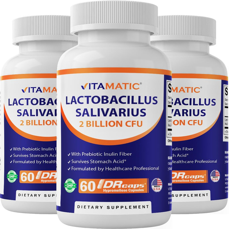 Vitamatic Lactobacillus Salivarius 2 Billion per DR Capsule - 60 Count