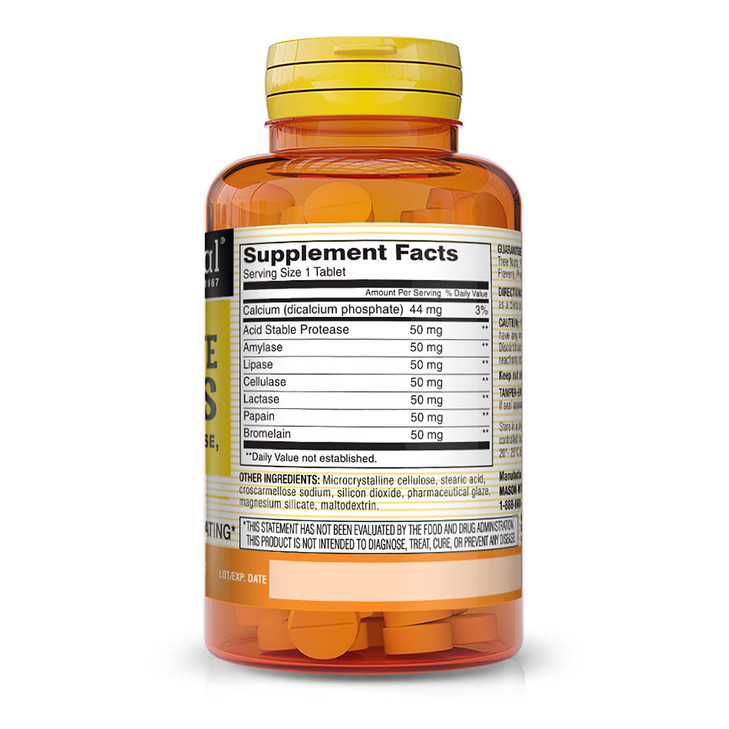 MASON NATURAL Plant Based Ultra Digestive Enzymes with Bromelain, Lactase