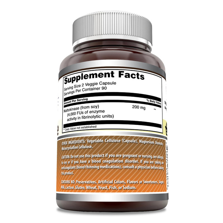 Amazing Formulas Nattokinase Dietary Supplement 100 mg Veggie Capsules