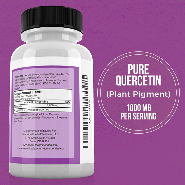 DOCTOR RECOMMENDED SUPPLEMENTS Quercetin 1000mg Per Serving