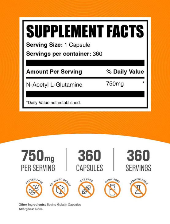 BulkSupplements.com N-Acetyl L-Glutamine Capsules