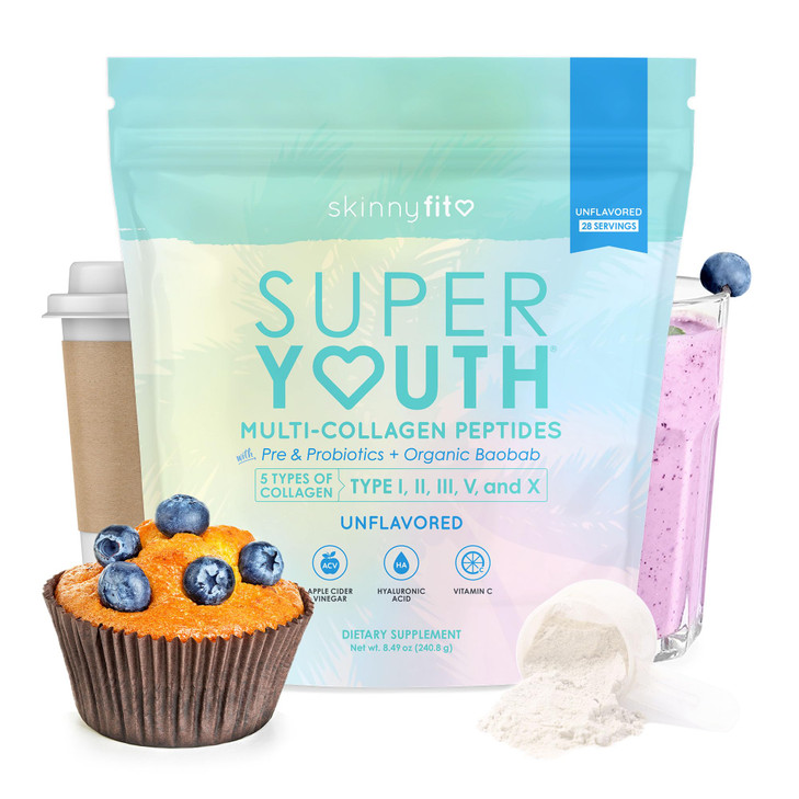 SkinnyFit - Super Youth Collagen for Women - Multi Collagen Peptides Powder