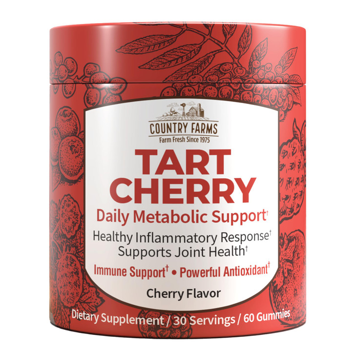 Country Farms Tart Cherry Gummies, Dialy Metabolic Support, Supports Bone