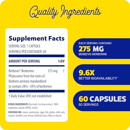 Enzymedica, Berberine Phytosome, 9.6X Better Bioavailability, High Potency