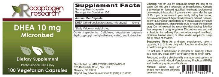 DHEA 10mg Micronized High Absorption Support Immunity, Brain, Bones, Metabolism