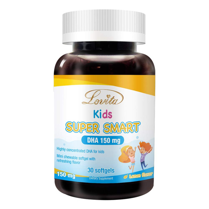 Lovita Kids Super Smart DHA, 150mg DHA and 30mg EPA of Omega 3 Fatty Acids
