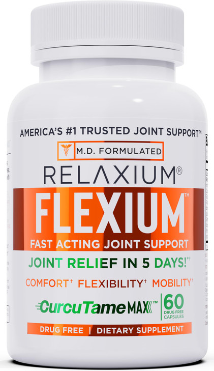 Relaxium Flexium Joint Support Supplement, Drug-Free, with CurcuTame Blend