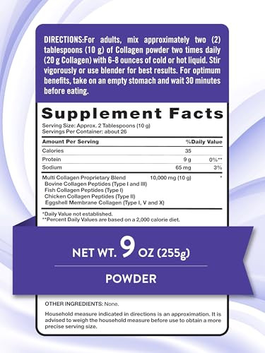 Nature's Truth Multi Collagen Peptide Powder - 9 oz