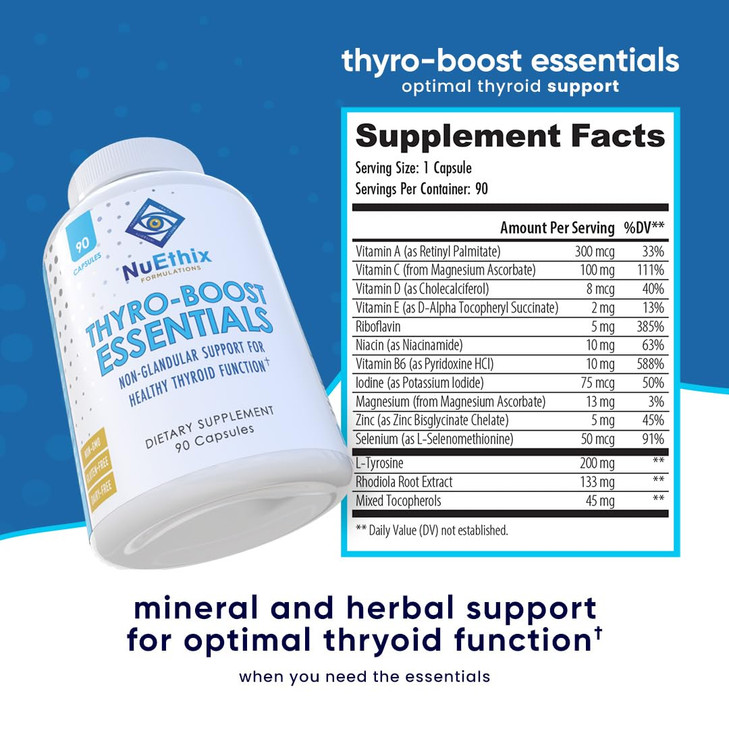 NuEthix Formulations Thyro-Boost Essentials, Non-Glandular Support to Assist