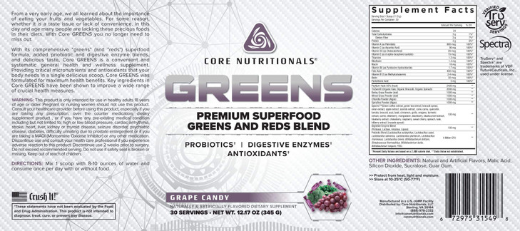 Core Nutritionals Greens - Premium Superfood Reds & Greens Blend