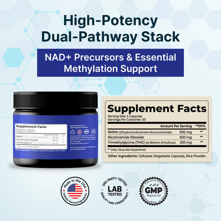 VINATURA NMNH (NMN Supplement Alternative) Nicotinamide Riboside & TMG