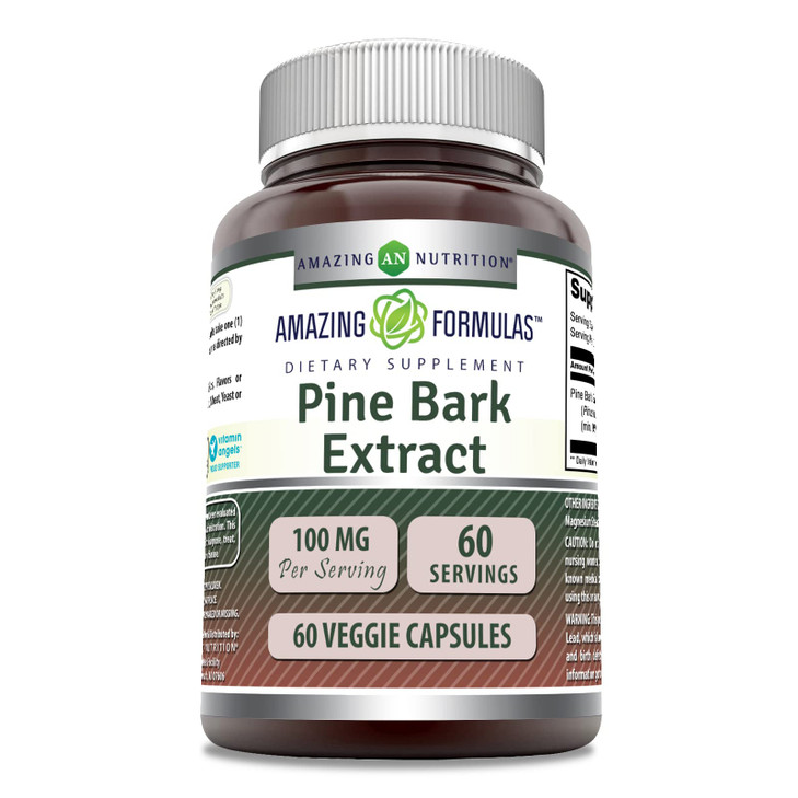Amazing Formulas Pine Bark Extract 100 Mg - Vegetarian Capsules Supplement