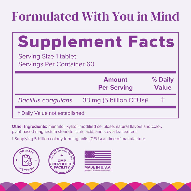 Barimelts Probiotic, 5 Billion CFU - 60 Fast-Dissolving Tablets (2-Month Supply)