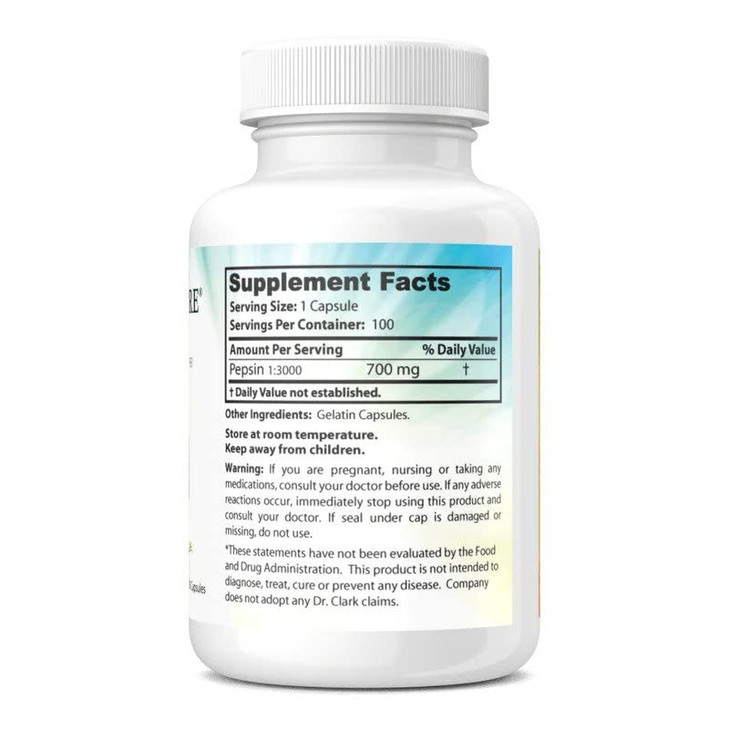 Dr. Clark Pepsin Supplement, 700mg, 100 Gelatin Capsules