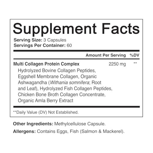 NutriFlair Multi Collagen Peptides 2250mg - Type I, II, III, V, X