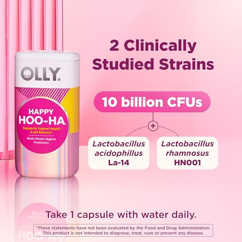 OLLY Happy Hoo-Ha Capsules, Probiotic for Women, Vaginal Health and pH Balance