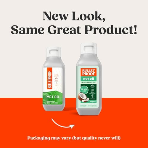 Bulletproof MCT Oil Made with C10 and C8 Oil, 16 Ounces, Keto Supplement