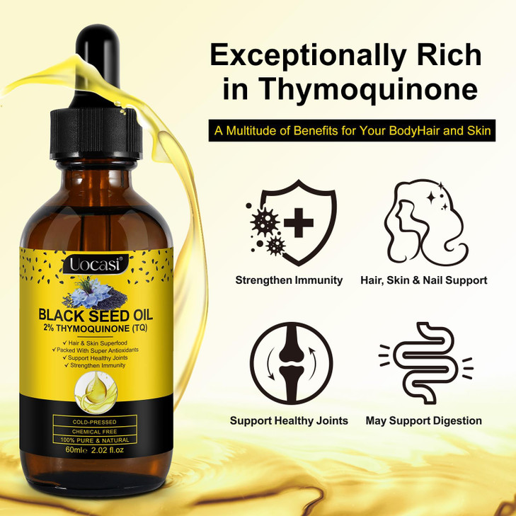 Uocasi Black Seed Oil, Cold Pressed, 100% Pure & Natural